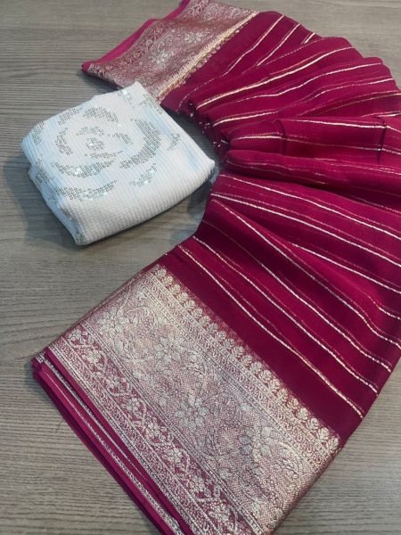 Designer Viscose Georgette Saree With Sequence And Embroidery Work  Georgette Sarees Wholesale