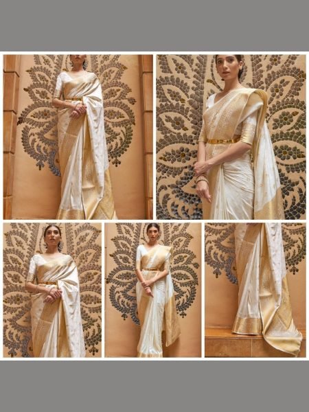  Designrer Soft Kanjivaram Pattu Jacquard Silk Silk Sarees Wholesale