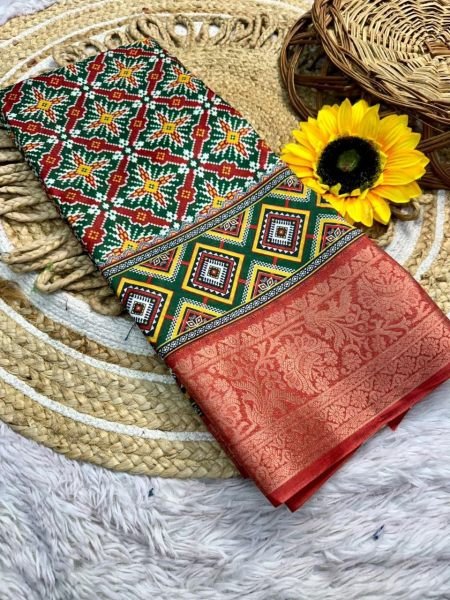 Digital Bandhani Sarees with Foil Mirror Border & Contrast Pallu At Manufacturer Rate Bandhej Sarees Wholesale