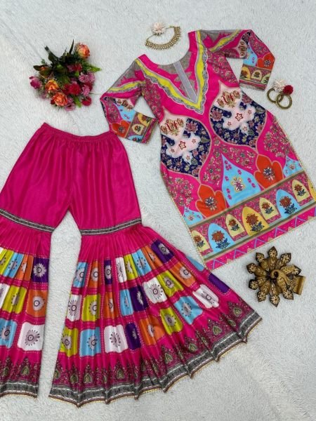 Digital Printed Sharara Set With Diamond Work Ready To Wear Collection