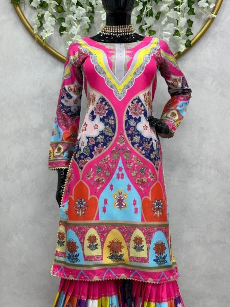 Digital Printed Sharara Set With Diamond Work Ready To Wear Collection