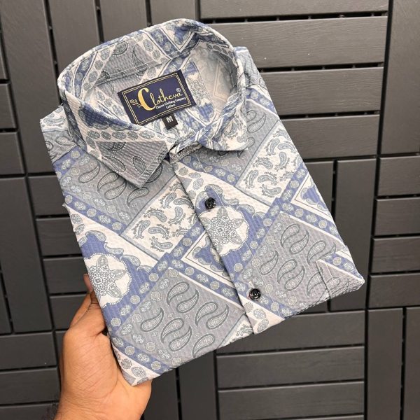 Digital Printed Short Sleeve Mens Shirt  Mens Shirt