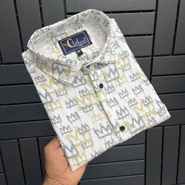 Digital Printed Short Sleeve Mens Shirt  Mens Shirt