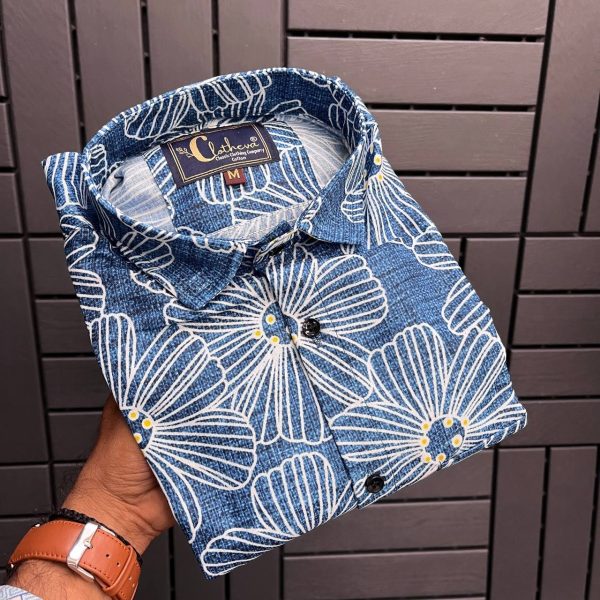 Digital Printed Short Sleeve Mens Shirt  Mens Shirt