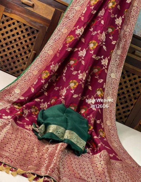 Dola Silk Saree With Meenakari   Zari Weaving   Silk Sarees Wholesale