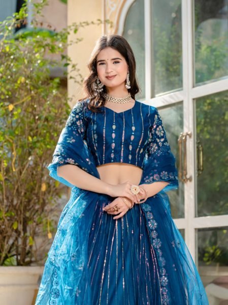 Draped in Elegance Soft Net Lehenga Set with Sequin   Embroidery for Bridal Festive Edit Designer Lehenga Choli