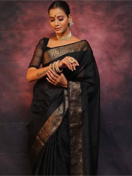  Dream Wedding Look Black Lichi Silk Banarasi Saree Collection Banarasi Saree Wholesale