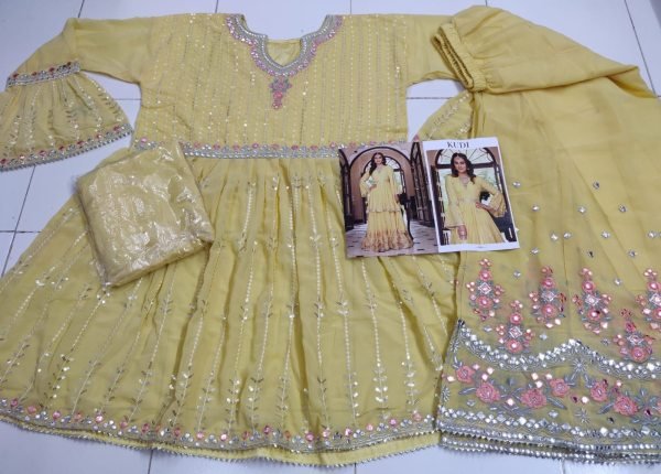 EB KUDI 1491  Real Georgette Foil And Sequnse Work Salwar Suit Designer Plazzo Salwar Suits Wholesale