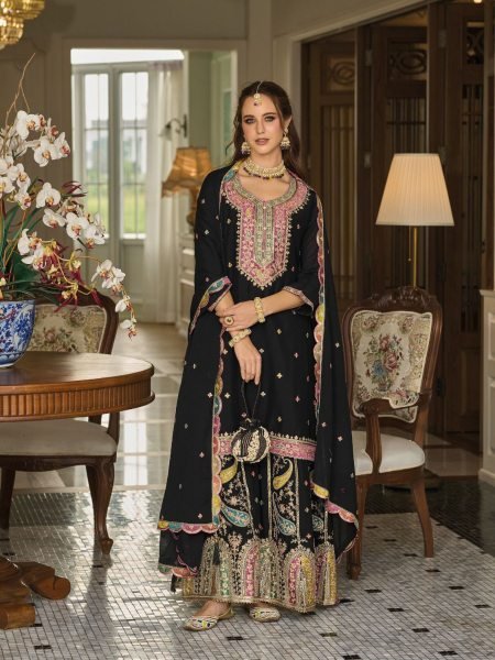 Eba Lifestyle Safroon 3 Chinon Silk Pakistani Suit Luxury Readymade Salwar Kameez at Wholesale Price 