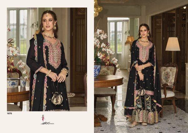 Eba Lifestyle Safroon 3 Chinon Silk Pakistani Suit Luxury Readymade Salwar Kameez at Wholesale Price Designer Plazzo Salwar Suits Wholesale