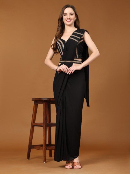 Effortless Party Look Imported Crystal Ready Saree with Luxury Finish Blouse 