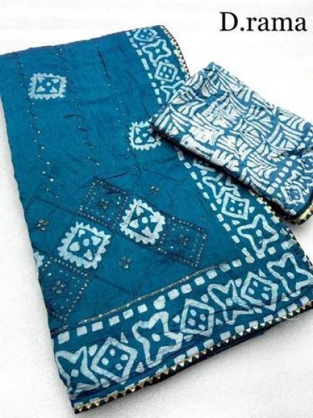 Elegant Batik Cotton Saree with Sequin Butta & Latkan Border Summer Special Printed Cotton Sarees Wholesale