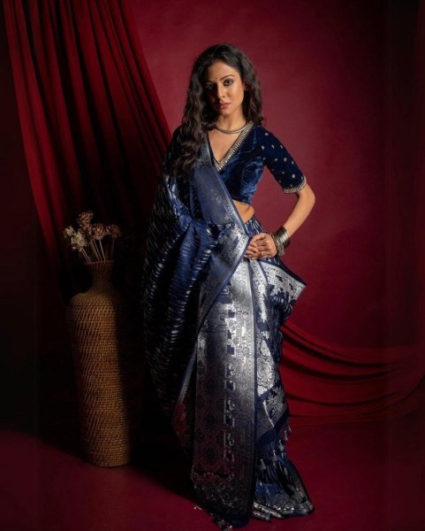 Elegant Blue Banarasi Saree Premium Wedding Collection Banarasi Saree Wholesale