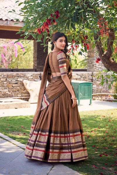 Elegant Chanderi Half Saree Lehenga Intricate Zari Work Direct from Surat Manufacturer Half Saree Lehenga