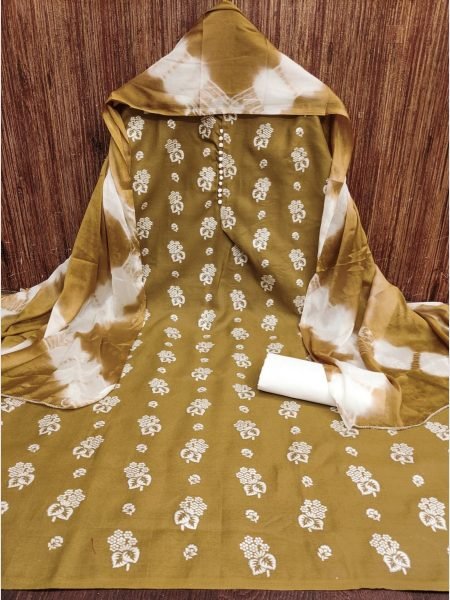 Elegant  Yellow Color Cotton Slub Print Dress Material Collection At Wholesale Rate  Color Set Matching Dress Material Wholesale