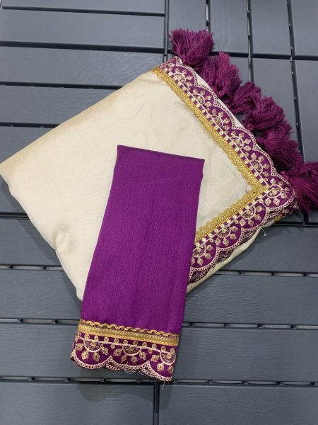 Elegant Cream Wine Art Silk Saree with Sequins Embroidered Border Wholesale Offer  Silk Sarees Wholesale