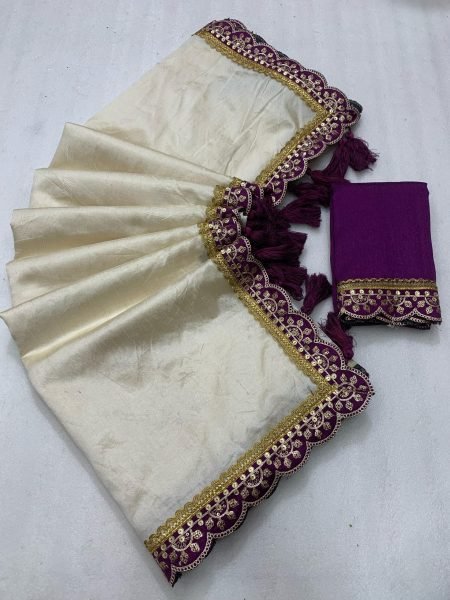 Elegant Cream Wine Art Silk Saree with Sequins Embroidered Border Wholesale Offer  Silk Sarees Wholesale