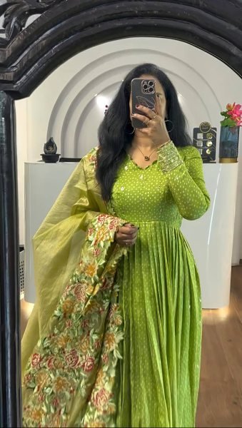 Elegant Designer Gown with Dupatta Set Sequence  Embroidery  Ready to Wear Fashion by Surat Manufacturer  Anarkali Kurtis 