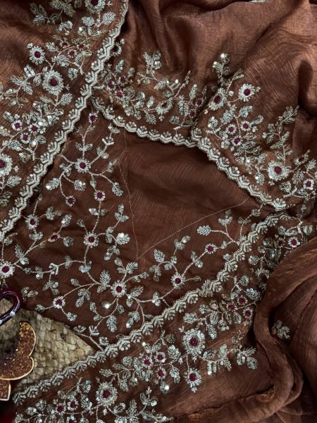 Frenzy Chiffon Sequin Saree Designer Blouse Style for Party Glam Designer Wedding Sarees Wholesale