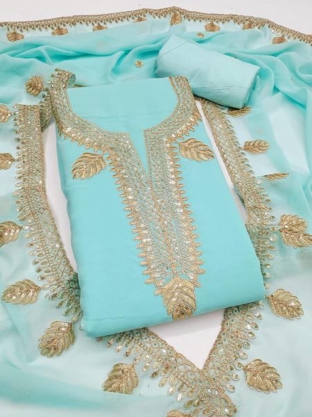 Elegant Georgette (Jorjat) Suit Set with Sequin&Embroidery 3-Piece Dress – Best Price for Resellers Color Set Matching Dress Material Wholesale
