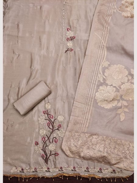 Elegant Heavy chinon silk Dress Material Collection  Color Set Matching Dress Material Wholesale