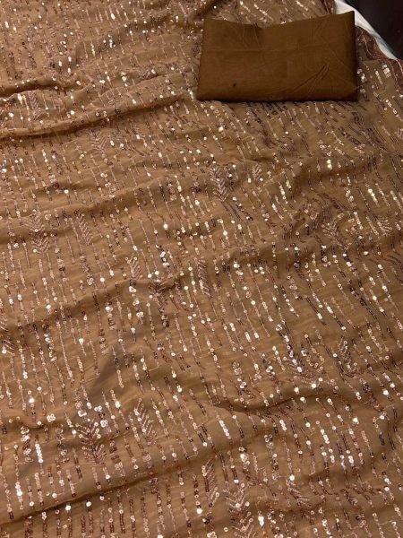 Elegant Heavy Georgette Saree With Sequins Work Bollywood Fancy Sarees Wholesale