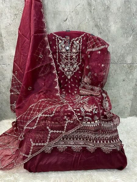 Elegant Heavy Organza Embroidery Festival Pakistani Salwar Suit Available From Bestseller 