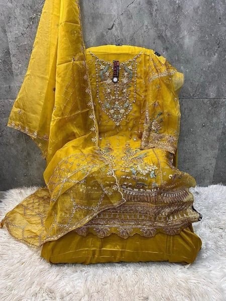 Elegant Heavy Organza Embroidery Festival Pakistani Salwar Suit Available From Bestseller Pakistani Suits Wholesale