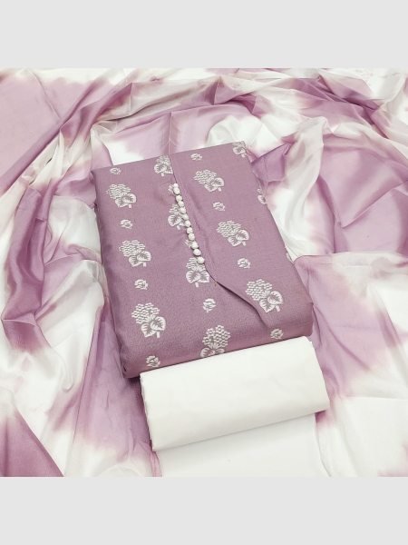Elegant Lavender Color Cotton Slub Print Dress Material Collection At Wholesale Rate  Color Set Matching Dress Material Wholesale