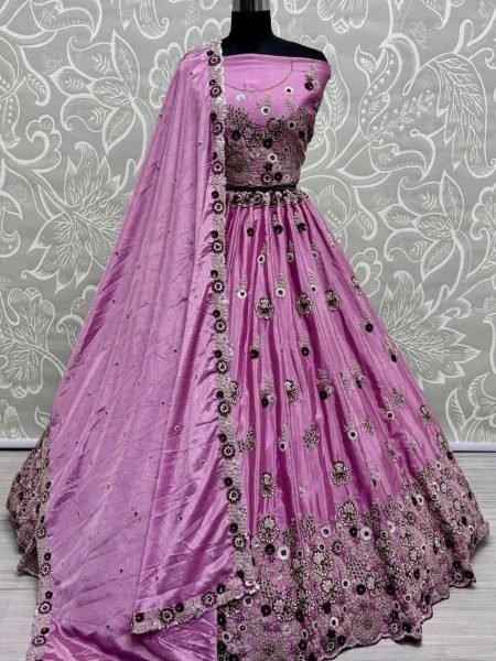 Elegant Lavender Lehenga Choli Handcrafted Dori   Sequin Work Trendy Lehenga Choli 