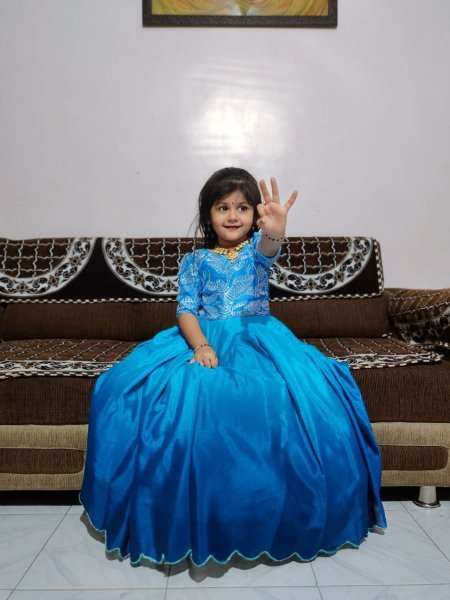Elegant Little Girls Gown Chinon Silk Fancy Party & Ethnic Wear Best Offer from New Collection