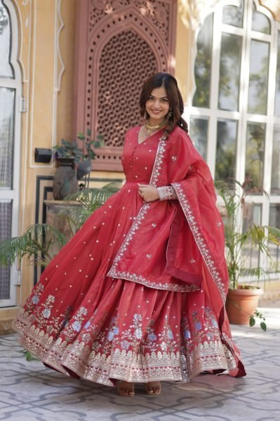 Elegant Party Wedding Wear Anarkali Gowns for Viscose Cosmos Fabric with Zari Sequin Embroidery Work Online Garment Supplier Anarkali Kurtis 
