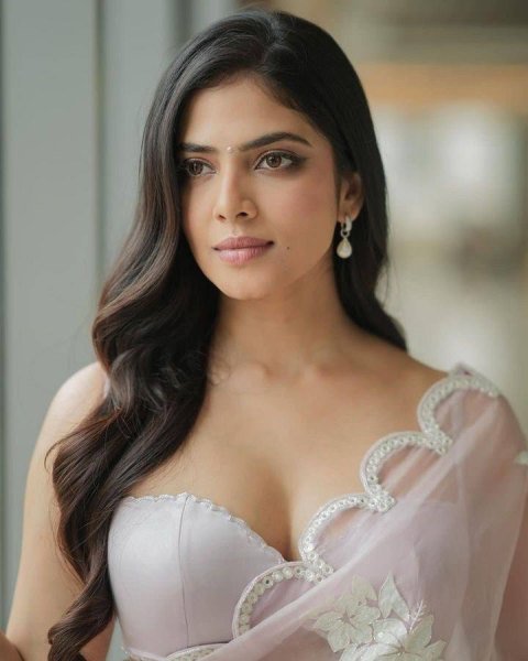 Elegant Rose Pink Jimmy Choo Sequin Saree Paired with Luxe Banglory Blouse JIMMY CHOO SAREE