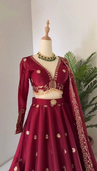Elegant Sequin Embroidered Lehenga Choli Set Jimmy Choo Fabric for Wholesalers Designer Lehenga Choli