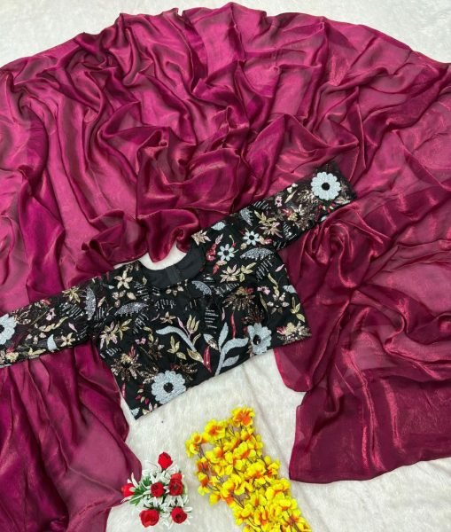 Elegant Space Silk Saree Set for Resale Soft Fabric with Designer Blouse at Wholesale Rates Embroidery Sarees Wholesale