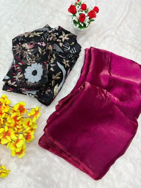 Elegant Space Silk Saree Set for Resale Soft Fabric with Designer Blouse at Wholesale Rates Embroidery Sarees Wholesale