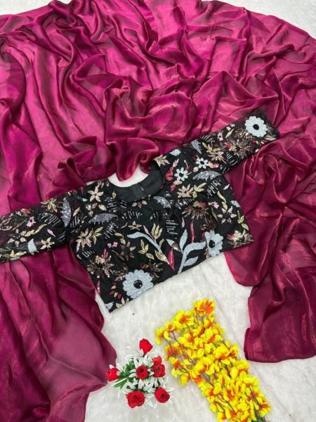 Elegant Space Silk Saree Set for Resale Soft Fabric with Designer Blouse at Wholesale Rates Embroidery Sarees Wholesale