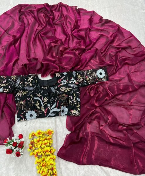 Elegant Space Silk Saree Set for Resale Soft Fabric with Designer Blouse at Wholesale Rates Embroidery Sarees Wholesale