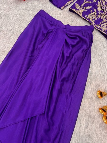 Elegant Two Piece Western Dhoti Set in Soft Chinon Silk Perfect for Celebration Wear Ready To Wear Collection
