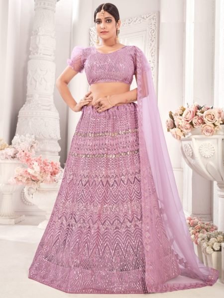 Embrodery Net Lehnega Choli  Designer Lehenga Choli