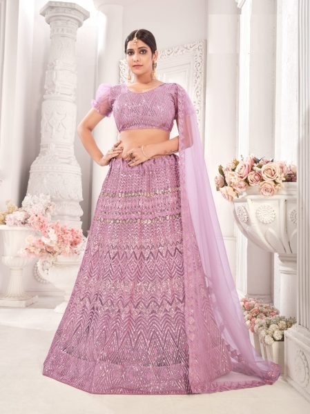 Embrodery Net Lehnega Choli  Designer Lehenga Choli