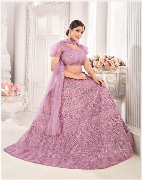 Embrodery Net Lehnega Choli  Designer Lehenga Choli