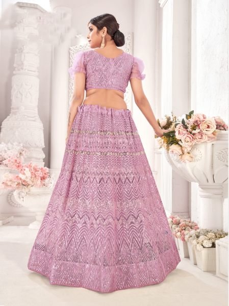 Embrodery Net Lehnega Choli  Designer Lehenga Choli