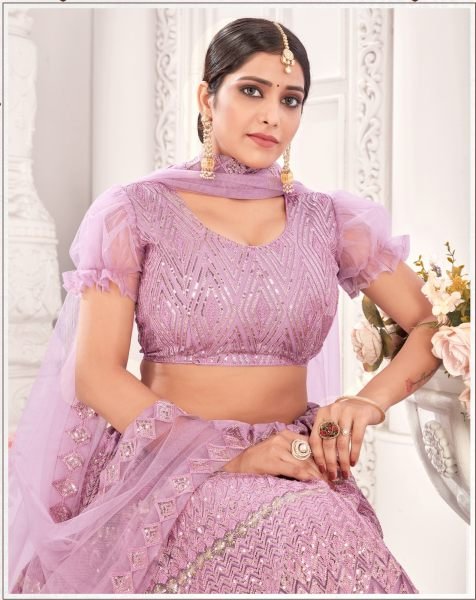 Embrodery Net Lehnega Choli  Designer Lehenga Choli
