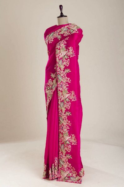  Designer Jimmy Chu Saree with Multi Thread Embroidery at Wholesale Rates JIMMY CHOO SAREE