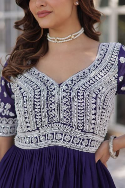 Embroidered Star Georgette Kurti with Lehenga Set Beads & Sequins Work Full-Stitched Party Wear Look Ready To Wear Collection