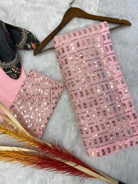 Embroidered Work Georgette Saree  Georgette Sarees Wholesale