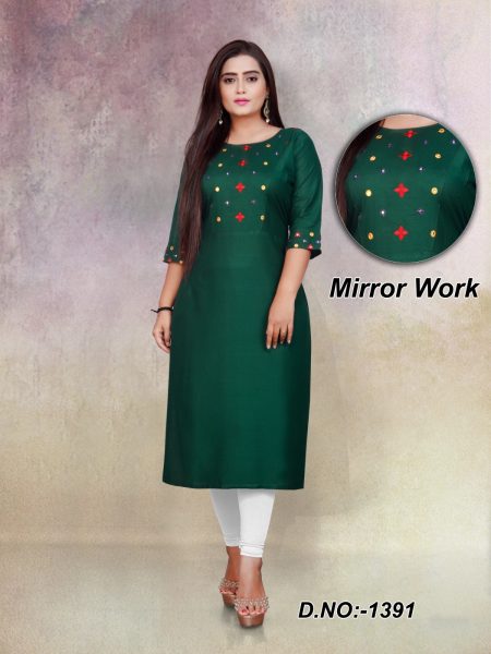  Embroidery Rayon Kurti In Plus Size Plus Size Kurti / Gown