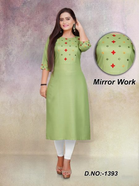  Embroidery Rayon Kurti In Plus Size Plus Size Kurti / Gown