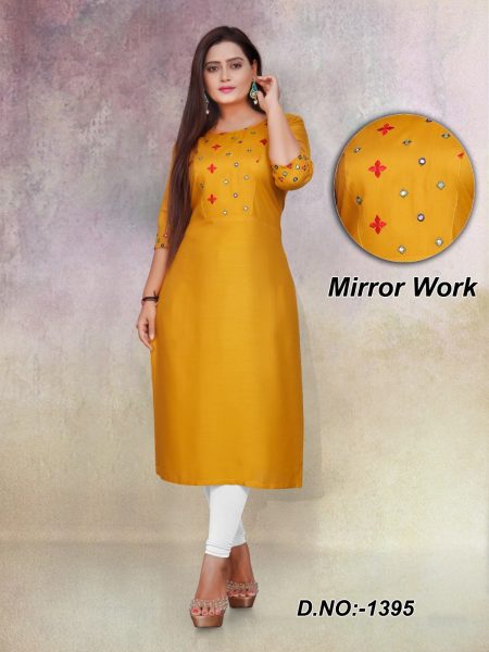  Embroidery Rayon Kurti In Plus Size Plus Size Kurti / Gown